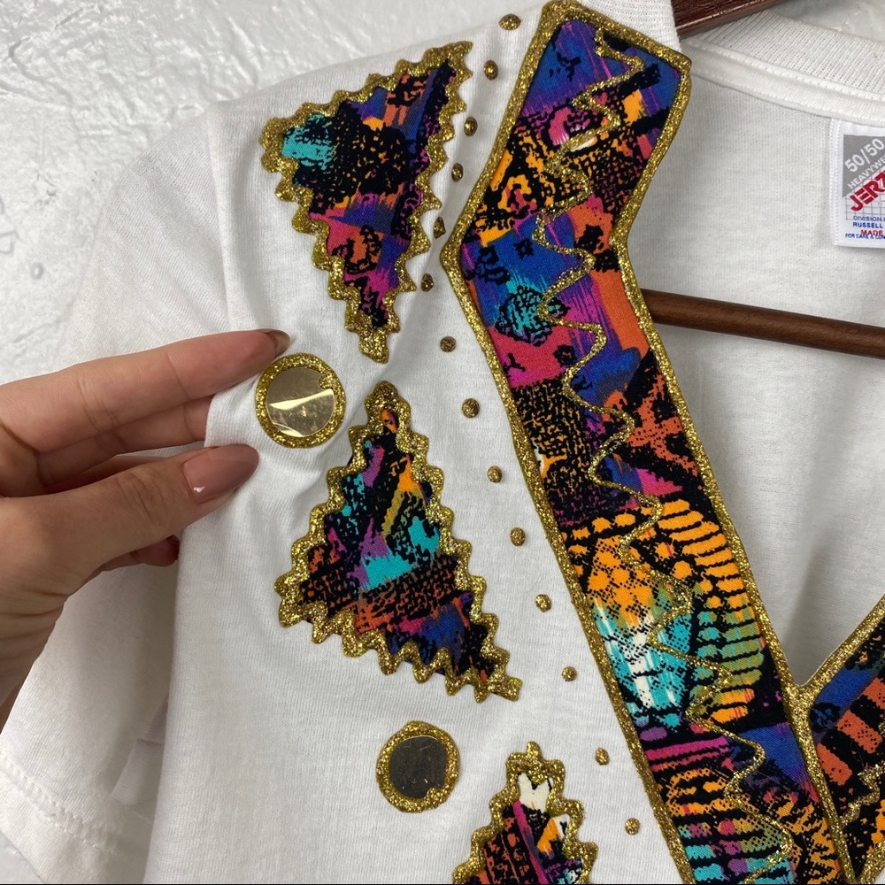 Vintage 80s/90s appliqué crop top size Small - Picture 5 of 10